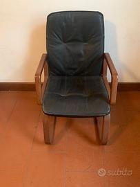 Chair leather for office SOLO RITIRO sedia pelle