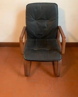 Chair leather for office SOLO RITIRO sedia pelle