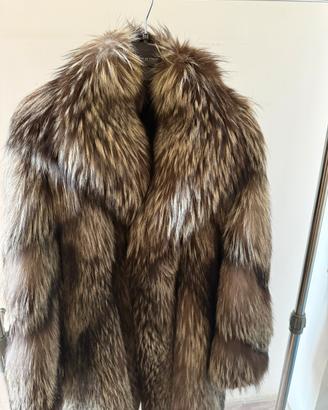 Pelliccia vera Volpe Argentata 3/4 Coat-Taglia 44