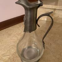 Caraffa peltro e vetro