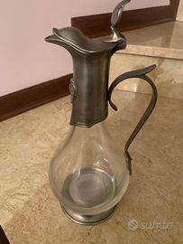 Caraffa peltro e vetro