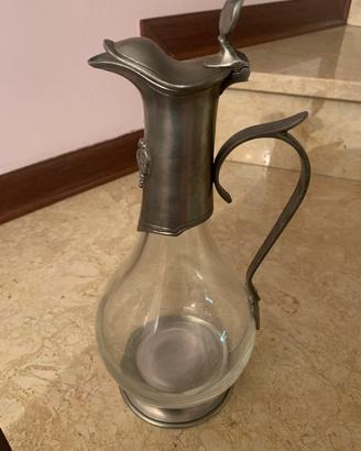 Caraffa peltro e vetro