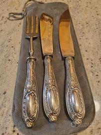 posate da portata manico laminato argento