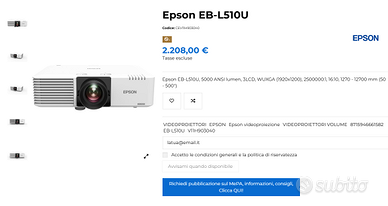 PROIETTORE LASER EPSON EB-L510U – FINO A 500"