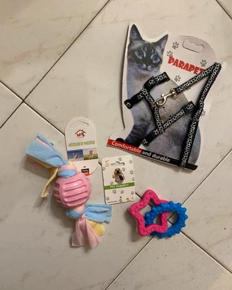 kit pettorina e giocattoli animali domestici