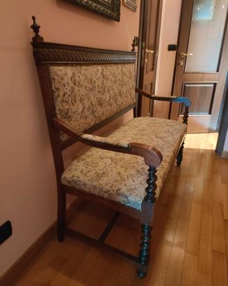  Panca antica imbottita in legno stile ’900