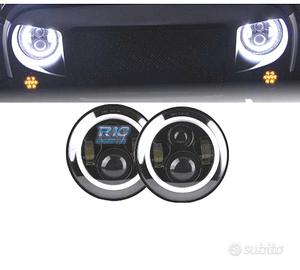 FARI PER JEEP WRANGLER 96-18 ANGEL EYES LED NERO