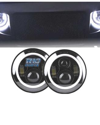 FARI PER JEEP WRANGLER 96-18 ANGEL EYES LED NERO