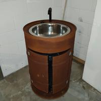 Lavandino artigianale ricavato da barile 220L