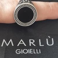 ANELLI UOMO MARLÙ GIOIELLI ROTONDO ACCIAIO E NERO 
