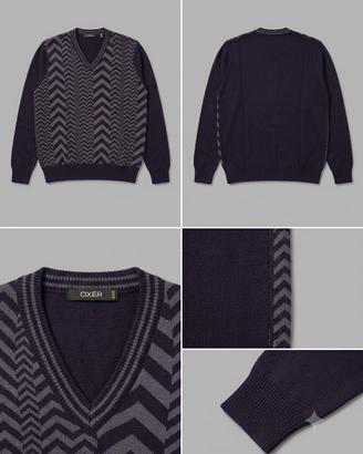 Maglione lana/acrilico viola taglia L