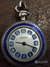 Antico orologio da tasca in argento con miniatura