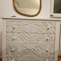 Cassettiera 4 cassetti boho mandala intagliato