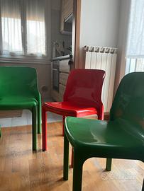 Sedie Selene Artemide verde e rossa