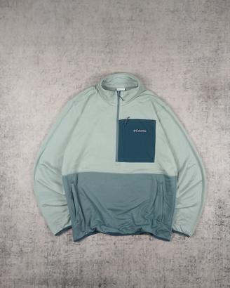 Felpa Fleece Columbia Half-Zip Verde XL Vintage