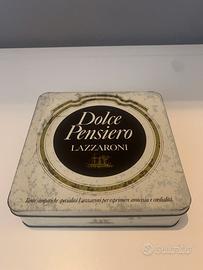 Scatola di latta Dolce Pensiero Lazzaroni vintage