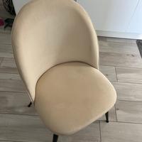 2 sedie beige velluto NUOVE