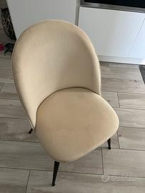 2 sedie beige velluto NUOVE