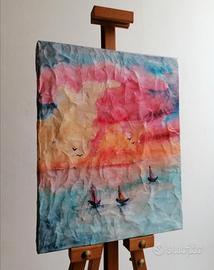 2 quadri astratti mare al tramonto (vedi foto) 