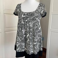 Blusa lunga fantasia B/N