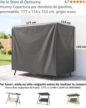 copertura per dondolo