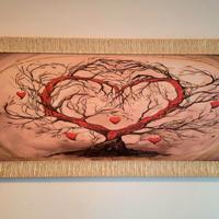 Quadro su tela Albero dell'amore, con cornice 