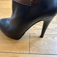 Scarpe donna 37 con tacco stivaletto in pelle