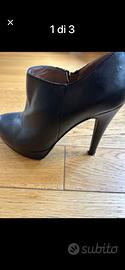 Scarpe donna 37 con tacco stivaletto in pelle