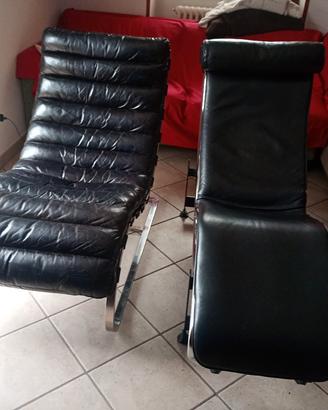 poltrone vera pelle e acciaio come nuove 