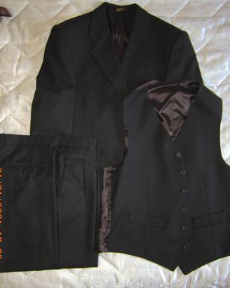 Abito Uomo Pantalone Giacca Gilet Pura Lana Vergin