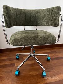 Sedia da ufficio regolabile in metallo e tessuto