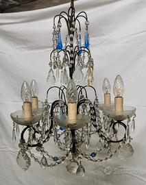 3 lampadari vintage con cristalli – anni '50/'70