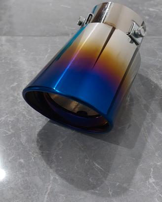 scarico auto,marmitta iridescente,
colorato, accia
