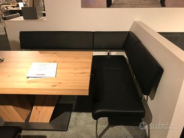 Panca angolare Planer Alonso ecopelle nera