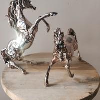 Coppia cavalli in argento