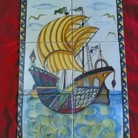 Pannello ceramica antica d'acunto a. vietri