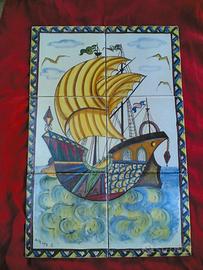 Pannello ceramica antica d'acunto a. vietri