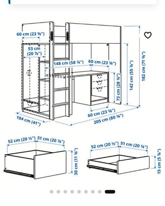 Letto a soppalco Ikea SMASTAD