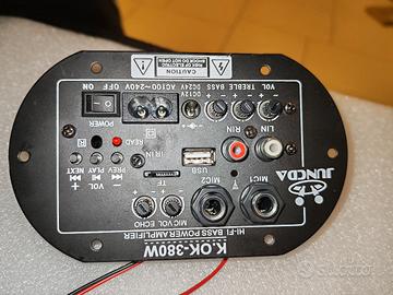 amplificatore e lettore mp3 con ingressi mic