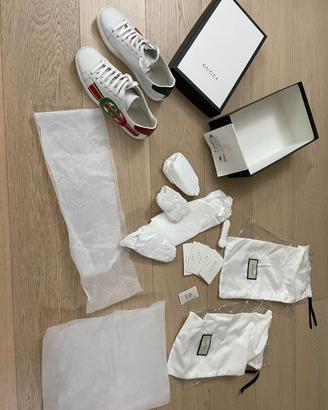 scarpe Sneakers da donna in pelle Gucci Ace 577145