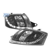 FARI AUDI TT 98-05 LUCE DIURNA LED REALE FONDO NER