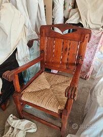 Poltrona legno massello -stile country 