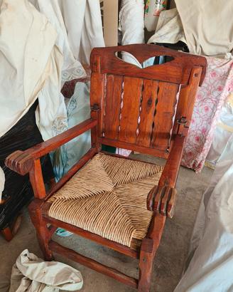 Poltrona legno massello -stile country 