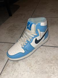 Nike Air Jordan 1 Bianco/Azzurro - Taglia 43