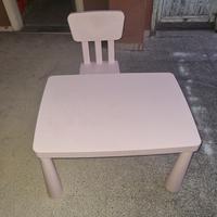 tavolino e sedia per bimba