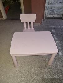 tavolino e sedia per bimba