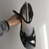 Scarpette da tango nero argento