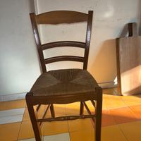 Sedia Rustica in Legno con Seduta in Paglia