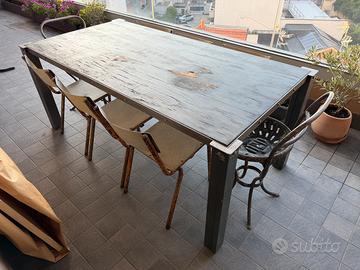 Tavolo industriale struttura in metallo 180x90