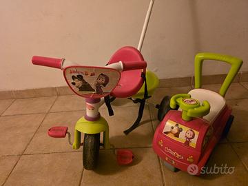 Triciclo con maniglione + Macchinina cavalcabile